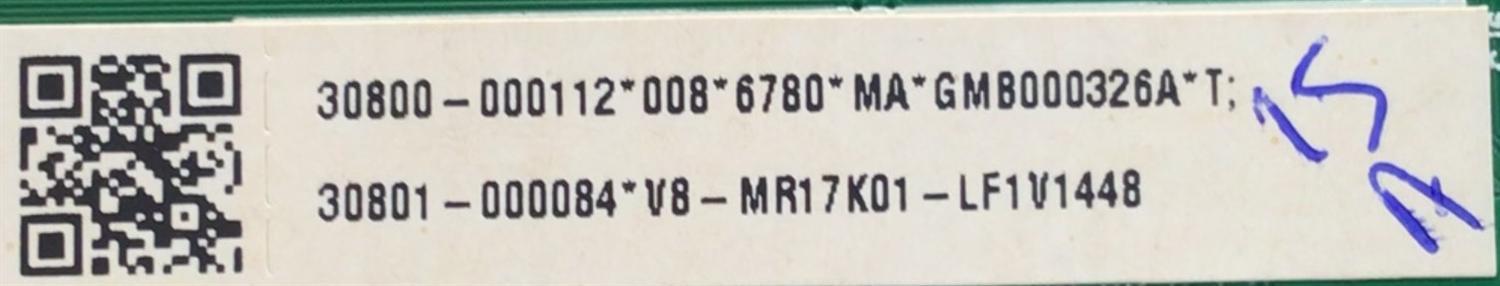 MAIN PARA TV TCL·ROKU 4K UHD HDR SMART TV / NUMERO DE PARTE 30800-000112 / 30801-000084 / 40-MR17G1-MAC2HG / 11602-500207 / MR17G1 / V8-MR17K01-LFV1448 / PANEL LVU650NDEL CS9W11 V5 / DISPLAY ST6451D02-3 / MODELO 65S435 - Imagen 2
